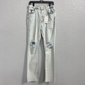 Zara flared Distressed Light Blue Women's Jeans size 8